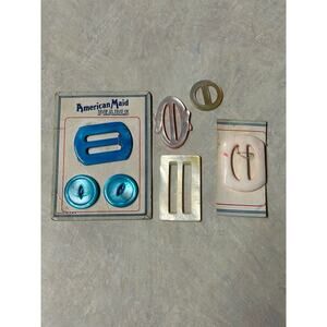 Vintage Slide Buckles Mother of Pearl Shell One with 2 Matching‎ Buttons